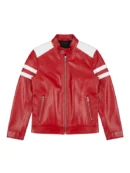 Classic Red Leather Motorcycle Jacket