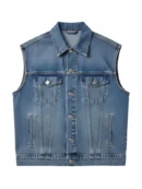 Men Blue Denim Vest