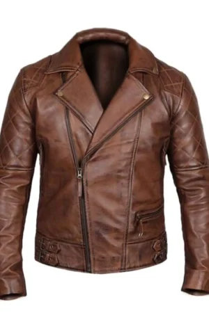 Men Brown Motorcycle Leather Jacket