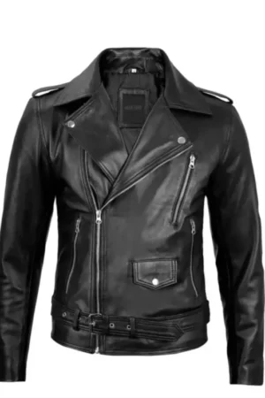 Mens Black Moto Leather Jacket