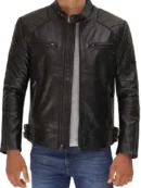 Retro Black Quilted Leather Jacket