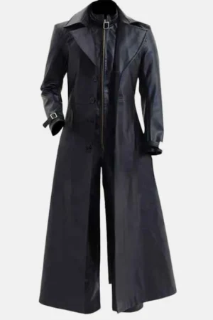black leather trench coat mens