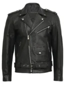 Brando Mens Genuine Leather Biker Jacket Cowhide