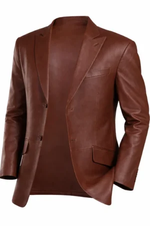Brown Leather Blazer