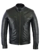 Cafe Racer Black Leather Jacket 1