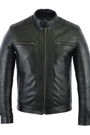 Cafe Racer Black Leather Jacket 1