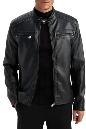 Men's Quilted Leather Jacket