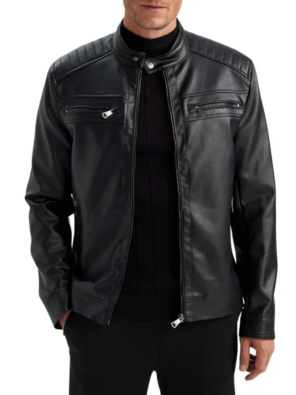 Men's Quilted Leather Jacket