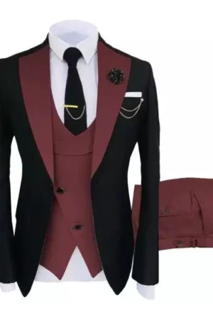 Mens Slim Fit 3 Piece Burgundy Wedding Tuxedo1_764c62bf d66c 4566 afec 3bc0686fcdbc 358434