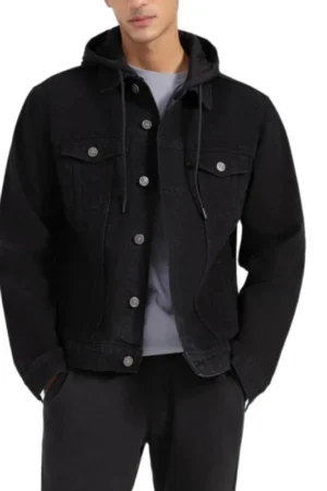 mens black denim jacket
