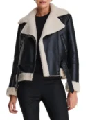 shearling black womens jacket