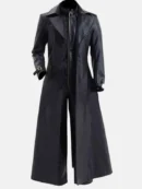 Albert Evil 5 Black Leather Trench Coat Mens