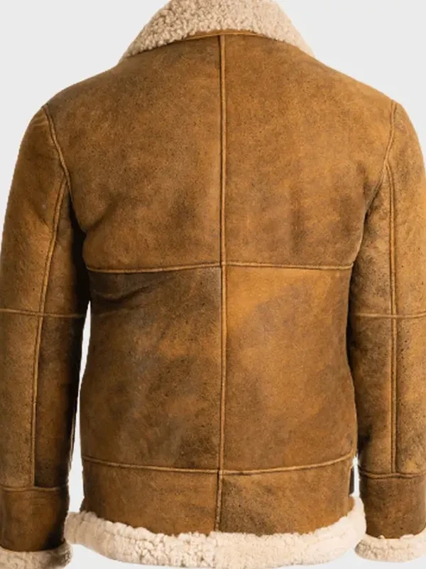 Aviator Mens Brown Sheepskin B3 Leather Jacket