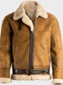 Aviator Mens Brown Sheepskin Shearling B3 Leather Jacket