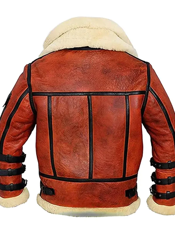 Aviator Sheepskin RAF Mens B6 Waxed Leather Jacket