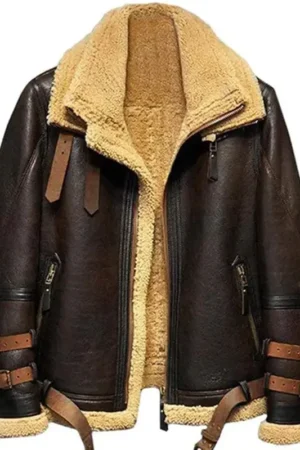 B3 Flight Sheepskin Aviator Fur Leather Jacket