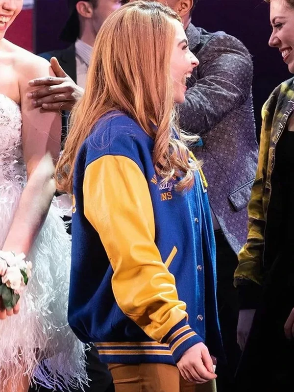 Mean Girls on broadway Sabrina Carpenter Letterman Jacket jpg