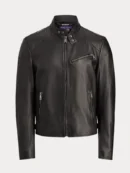 Mens Black Leather Biker Jacket