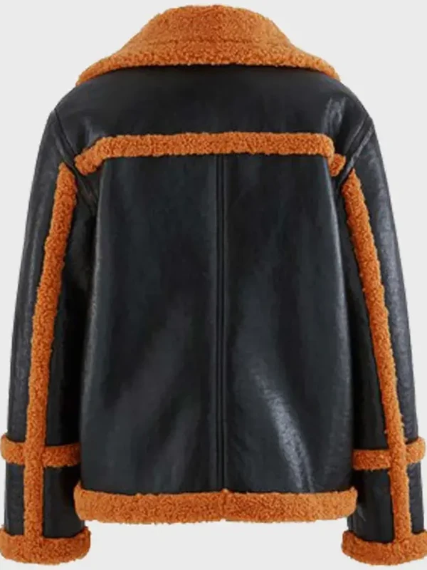 Mens Brown Shearling Sheepskin Leather Jacket