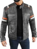 Mens Retro Cafe Racer Biker Jacket