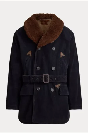 Mens Shearling Collar Corduroy Ranch Coat