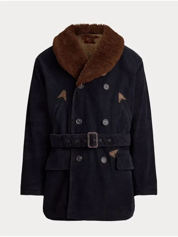 Mens Shearling Collar Corduroy Ranch Coat