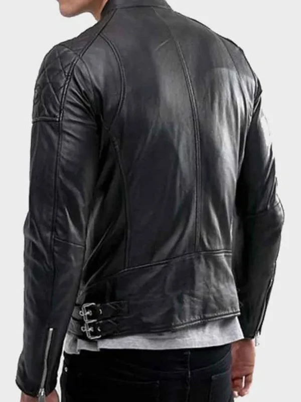 Mens Shoulder Quilted Black Jacket For Sale
