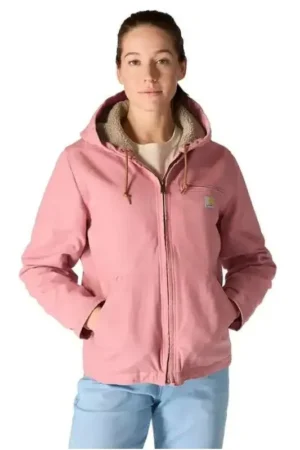 WomenSherpaLinedPinkJacket