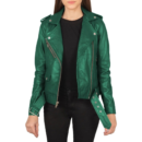 Womens Green Moto Leather Jacket