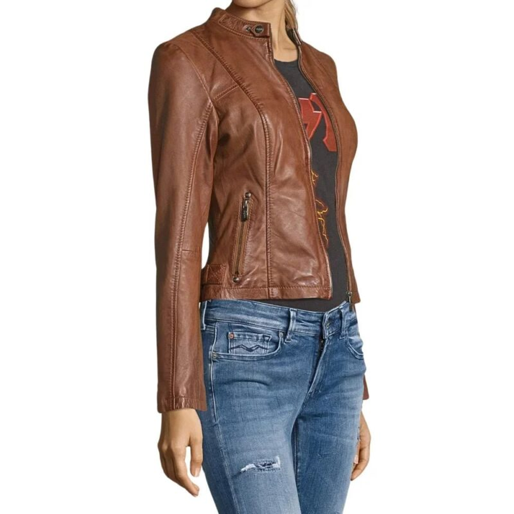 Womens Motorcycle Brown Leather Jacket 1 ec21c883 204c 49d3 8d69 36cc48b66f8f 928564