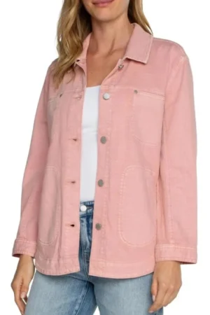 Womens Pink Cotton Shirt Jacket 1 320a3887 9fd3 4dfd 8a23 39933bf597d2 399130