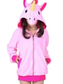 Womens Unicorn Pink Hooded Jacket