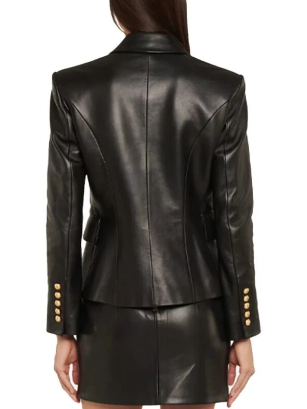 blazer black leather womens 288706