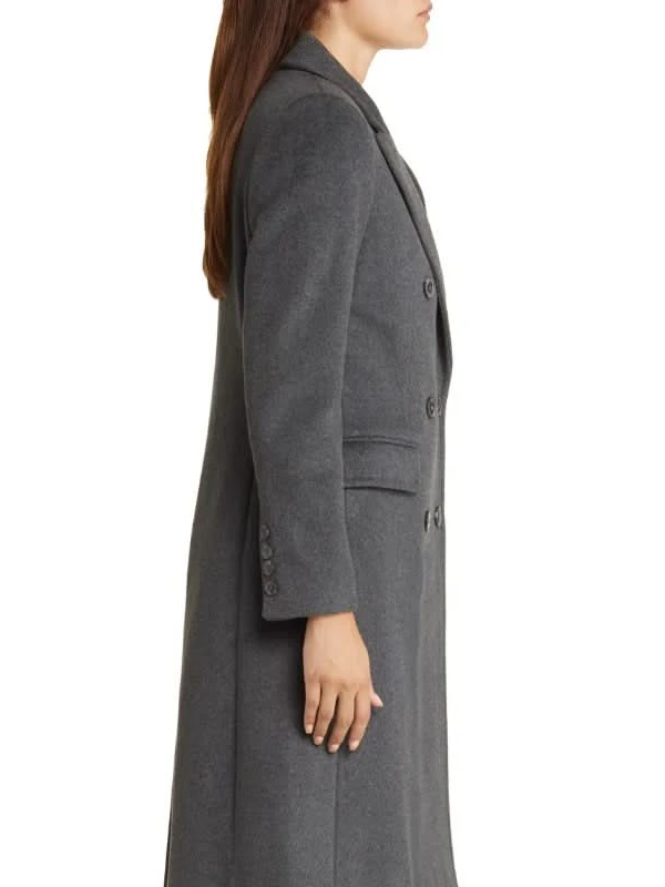 grey double breasted wool long coat 4e471e28 67f8 4022 9db5 9ff666d6dce9