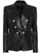 kim kardashain leather blazer