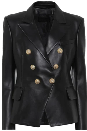 kim kardashain leather blazer