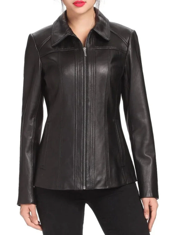 leather long womens coat