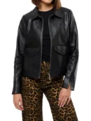 leather shirt jacket womens