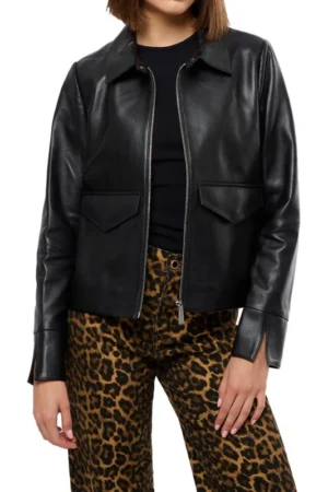 leather shirt jacket womens