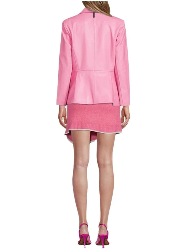 peplum leather jacket