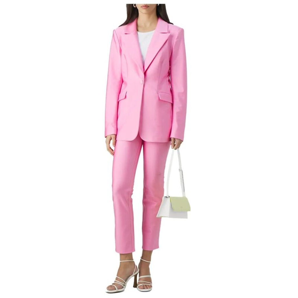 pink single button leather blazer 3f1d0e1e d099 4d83 981b cfaf075b010f 752259