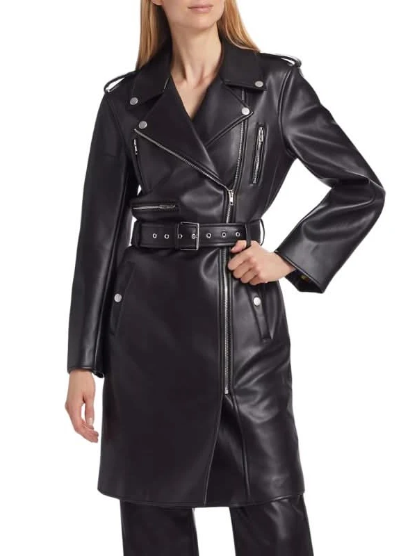 slim fit black leather coat adb27ab5 d110 4922 b670 00b39451c69a