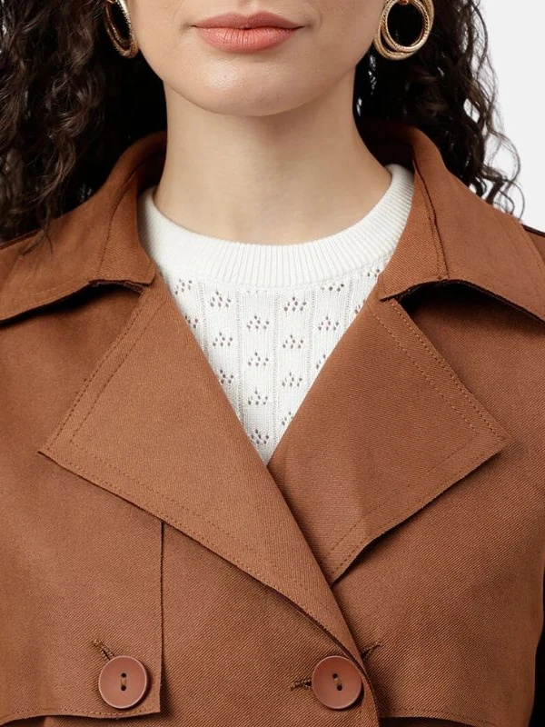women brown cotton trench coat 9dc78b1d 5e99 4fd8 a685 07e548be757a