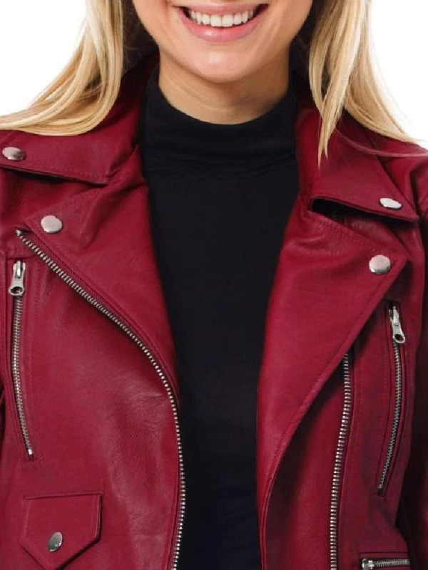 women motorcycle dark red leather jacket a3311102 8d21 4459 9462 c81ed644054b