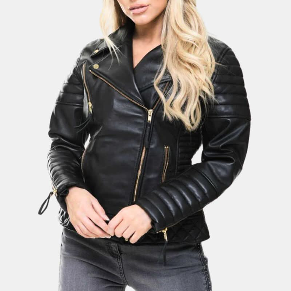 women racer quilted leather jacket f4cc5afd 35ea 42fb a5ce 84e185f01bf4