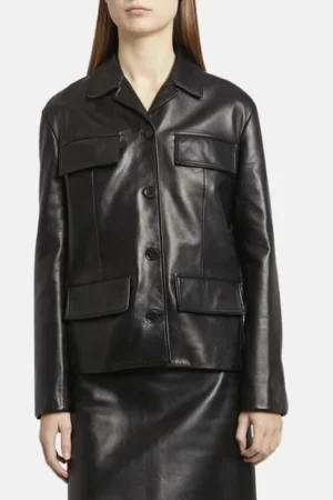 women shirt leather black jacket d6284441 ad2b 478c 9afc 6289d6418289