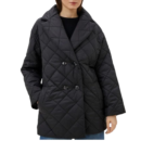womens black button closure quilted coat 1d5fd768 5016 4791 b0b4 4fd5b47b8f0c