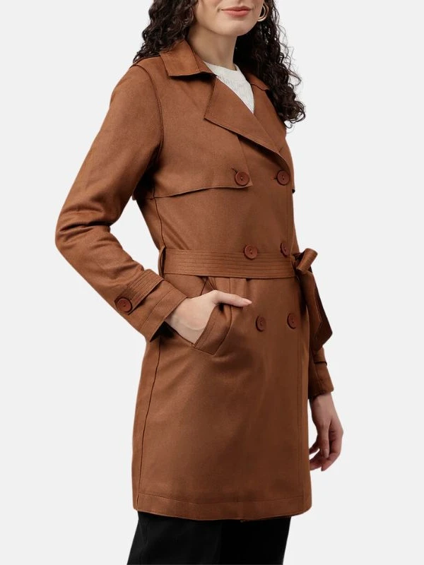 womens brown cotton trench coat 7dbf11a2 ba8c 4e27 828a 2f6b965e71a7
