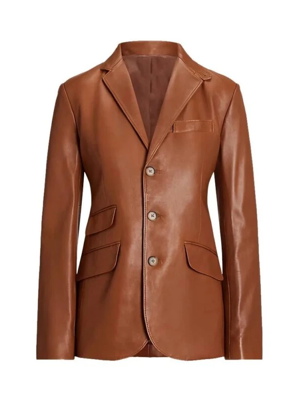 womens brown leather blazer 7d817ba1 b2b2 4c18 875d 47dfecfde65a 174200