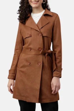 womens coffee brown cotton trench coat c5e65db4 d0a8 454a 89cc 0f1ef10fdd10